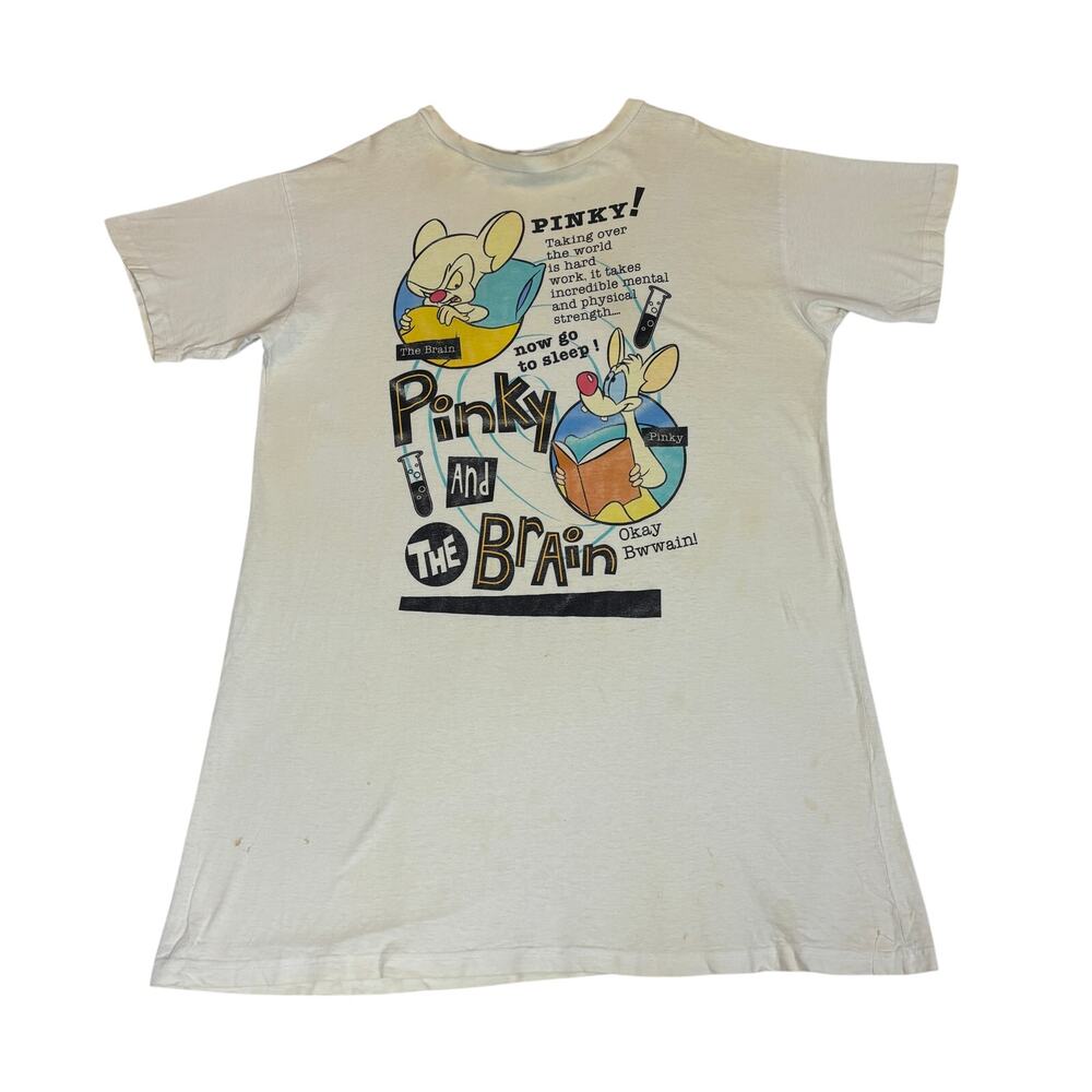 Vintage Pinky and the Brain Sleep T Shirt One Size Cartoon